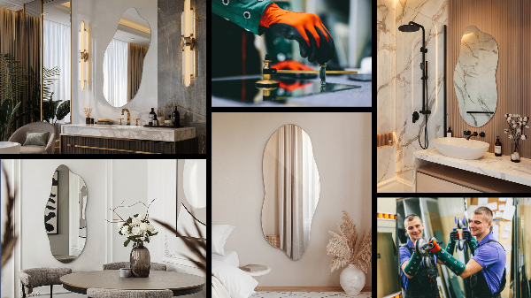 Oregelbunden spegel elegant accessoar 45x100 cm