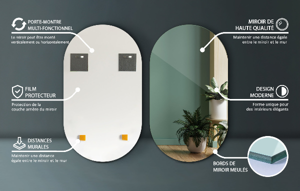 Oval spegel 40x70 cm