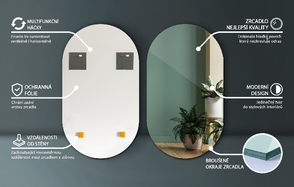 Oval spegel 40x70 cm