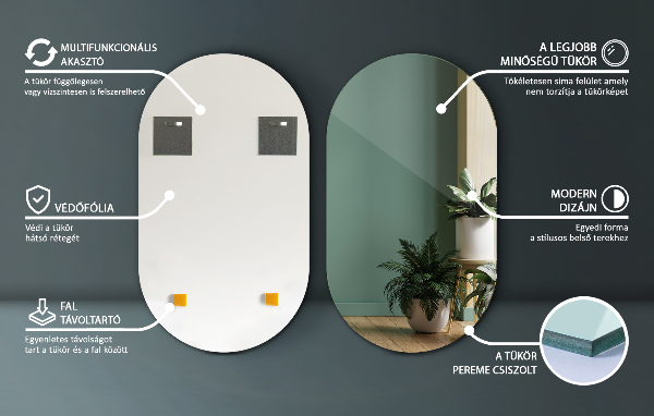 Oval spegel 40x70 cm