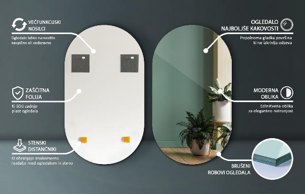 Oval spegel 40x70 cm