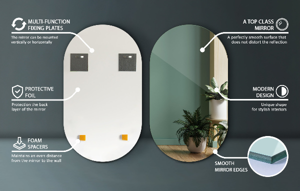 Oval spegel 40x70 cm