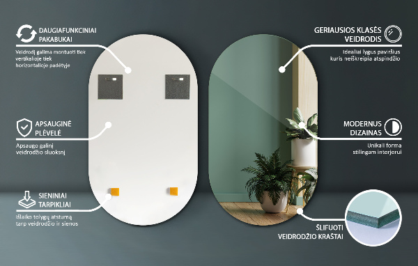 Oval spegel 46x80 cm