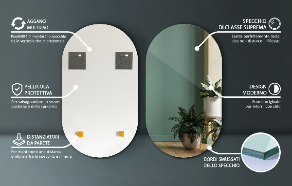 Oval spegel 52x90 cm