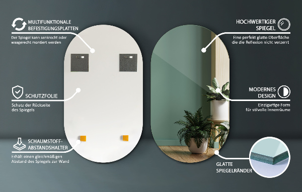 Oval spegel 58x100 cm