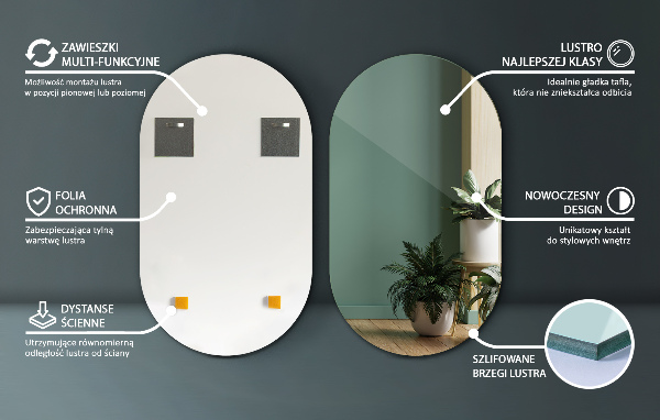 Oval spegel 58x100 cm