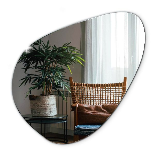 Spegel organisk form unik 77x77 cm