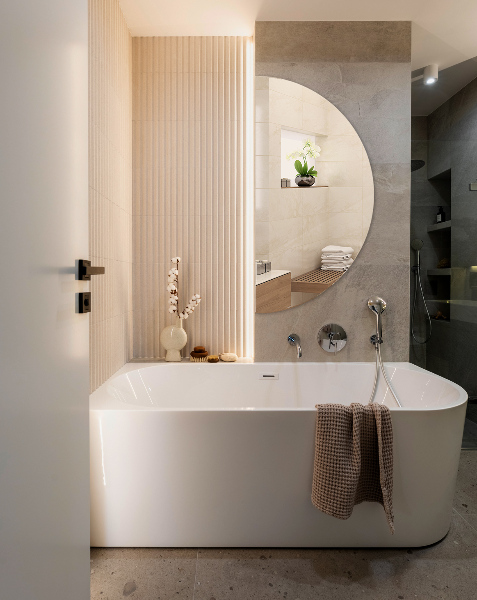 Spegel halvcirkel 25x50 cm