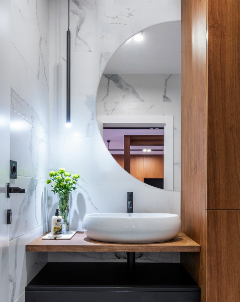 Spegel halvcirkel 30x60 cm