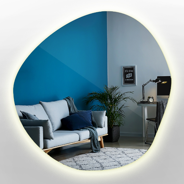 Asymmetrisk spegel minimalistisk ledde 87x86 cm