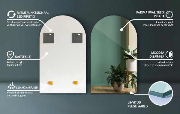 Välvd spegel 45x80 cm