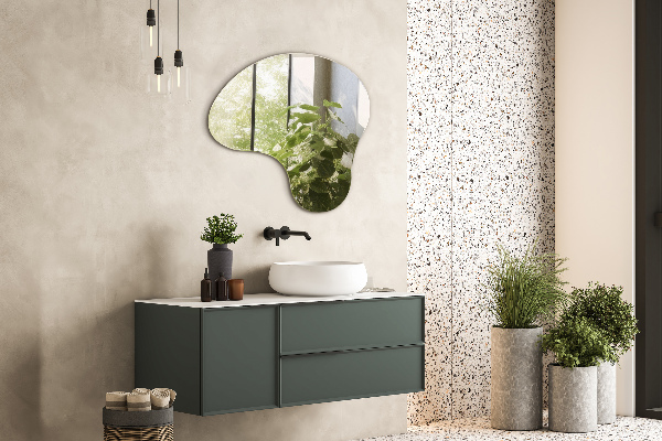 Spegel organisk form modern utan ram 58x58 cm