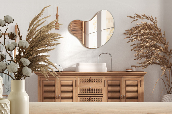 Spegel organisk form utan ram 77x77 cm