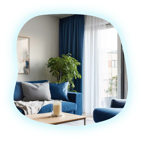 Oregelbunden spegel med led 68x67 cm