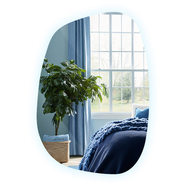 Oregelbunden spegel med LED 49x34 cm