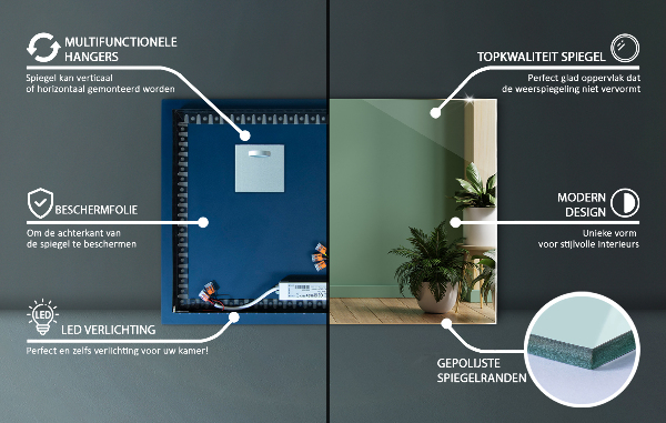 Rektangulär spegel original 100x70 cm