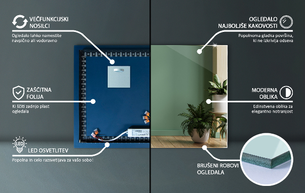 Rektangulär spegel 50x50 cm