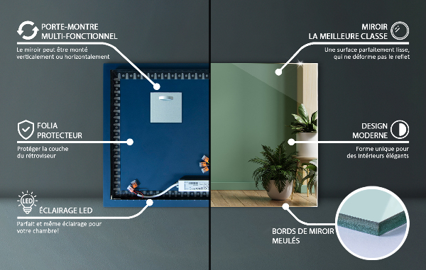 Rektangel spegel 60x40 cm