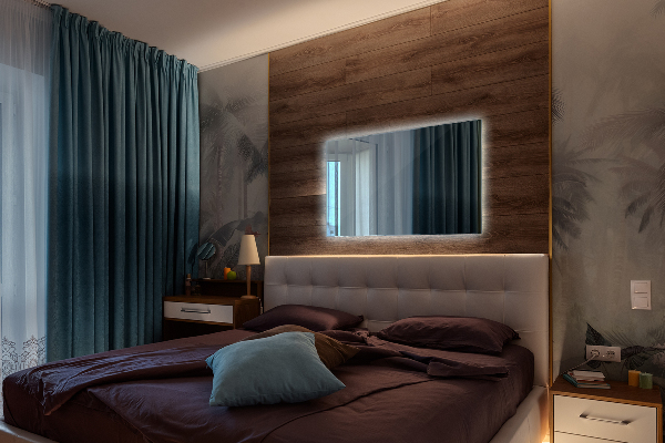 Rektangulär badrumsspegel med led 100x70 cm