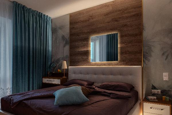 Rektangulär badrumsspegel med led 50x50 cm