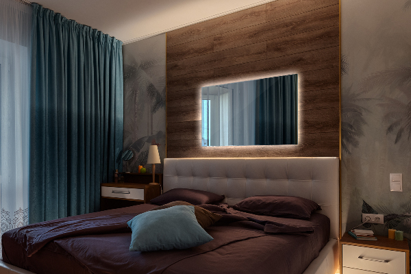 Rektangulär badrumsspegel med led 80x60 cm