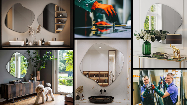 Spegel fläck asymmetrisk 48x48 cm