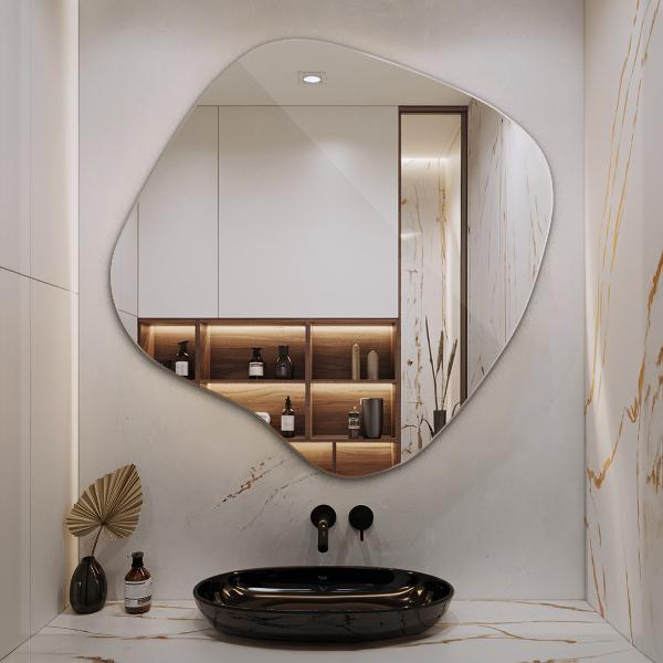 Spegel fläck asymmetrisk 77x77 cm