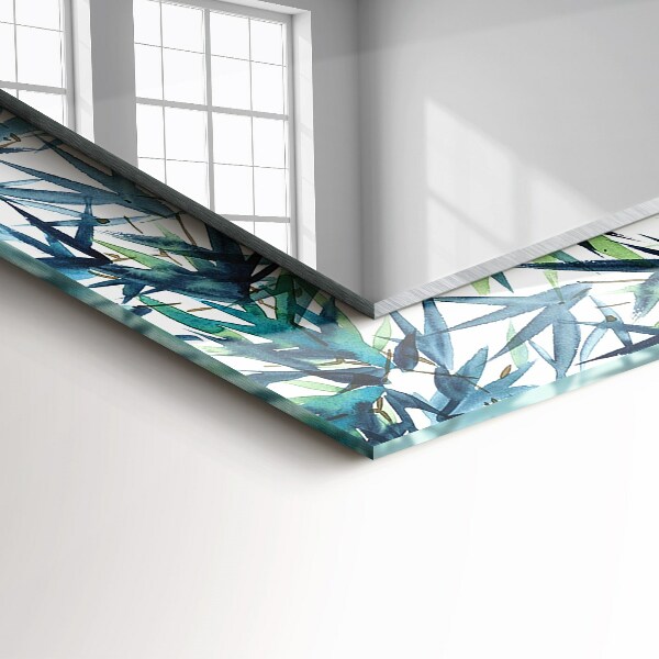 Spegel med tryck Bambu blad i akvarell