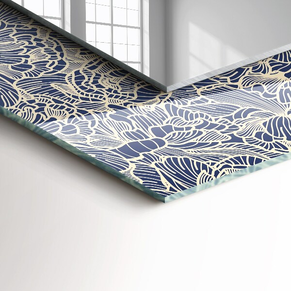 Spegel med tryck Blommönster på tyg