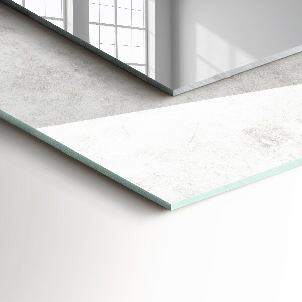 Rektangulär spegel med tryckt ram Motiv på grått tyg