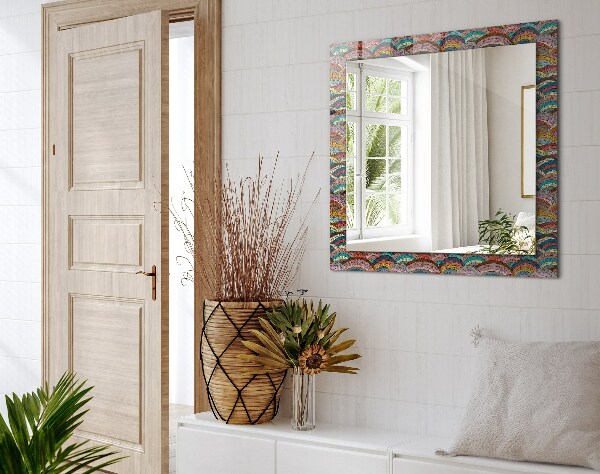 Spegel med tryck Färgglada bågar vågor