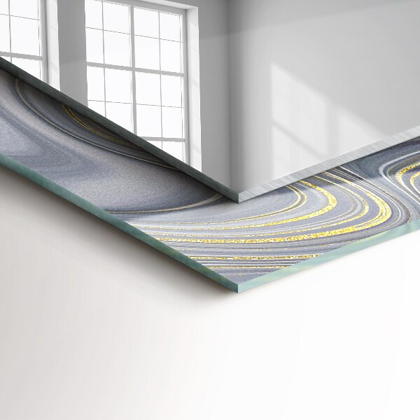 Rektangulär spegel med tryckt ram Abstrakta marmormotiv