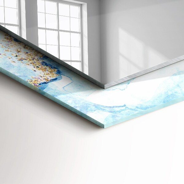 Spegel med tryckt ram Abstrakt mönster på marmor