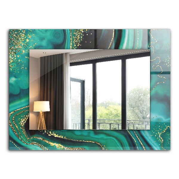 Spegel med tryck Grön abstrakt konsistens