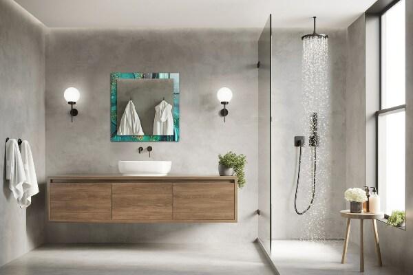 Spegel med tryck Grön abstrakt konsistens