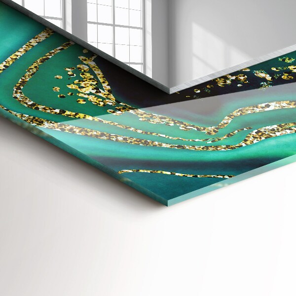 Spegel med tryck Grön abstrakt konsistens