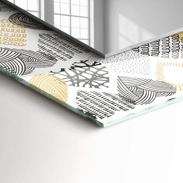 Spegel med tryckt ram Färgglada hjärtan