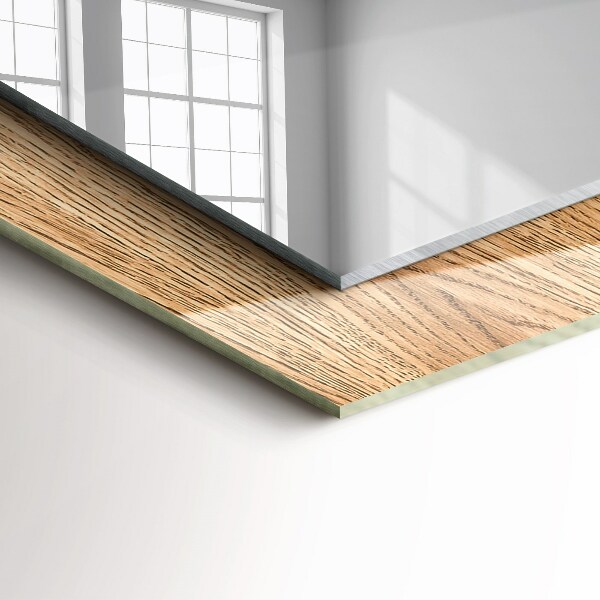 Spegel med tryckt ram Trästruktur