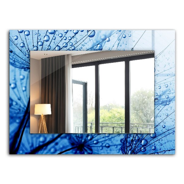 Spegel med tryck Vattendroppar på fläktar