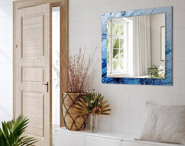 Spegel med tryck Vattendroppar på fläktar