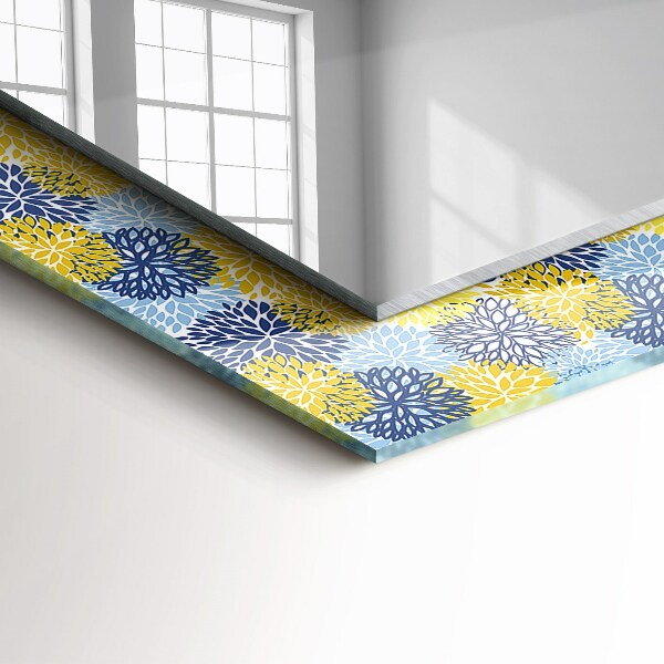 Spegel med tryckt ram Färgglada blommönster