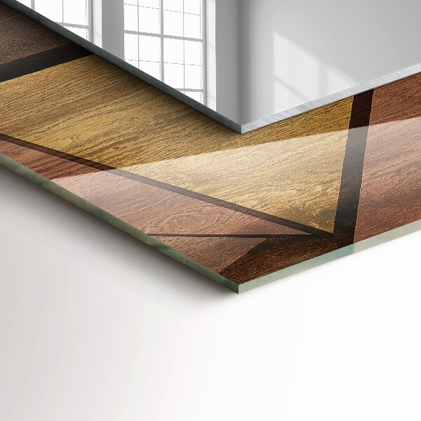 Spegel med tryck Geometriska mönster i trä