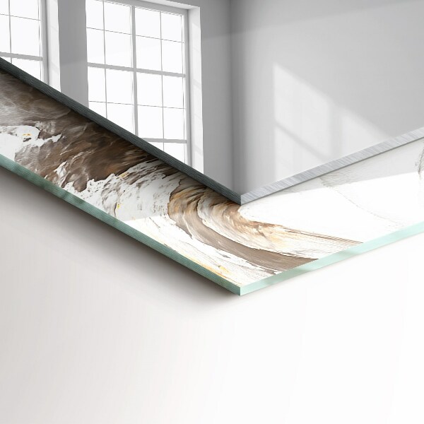 Rektangulär spegel med tryckt ram Abstrakta marmormotiv