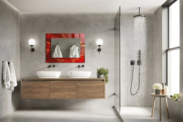 Spegel med tryck Abstrakt rött