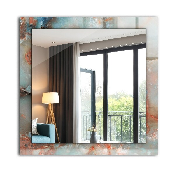 Spegel med tryckt ram Abstrakt färg textur