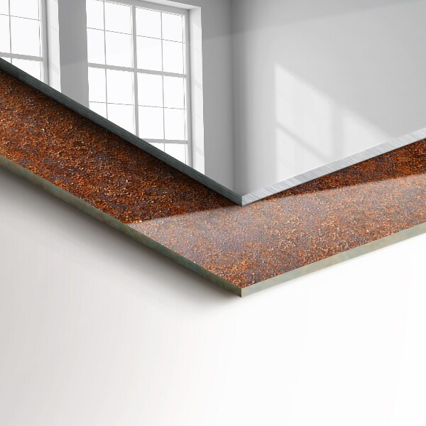 Spegel med tryckt ram Rostig metallyta