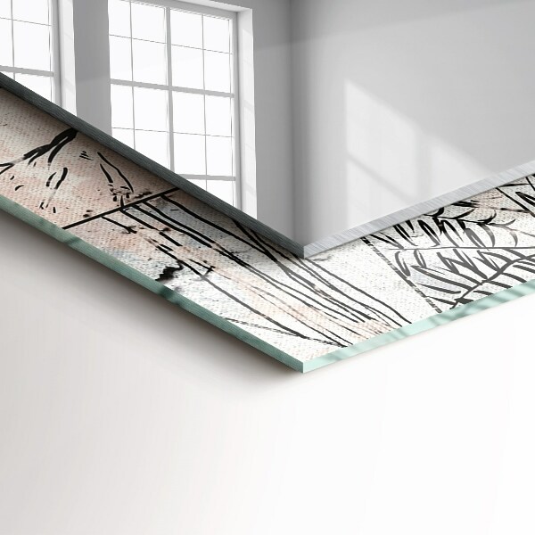 Spegel med tryckt ram Växter med horn