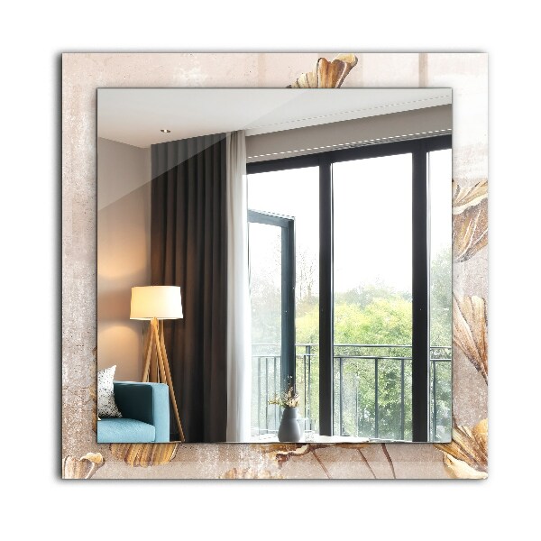 Spegel med tryckt ram Vintage stil blommor