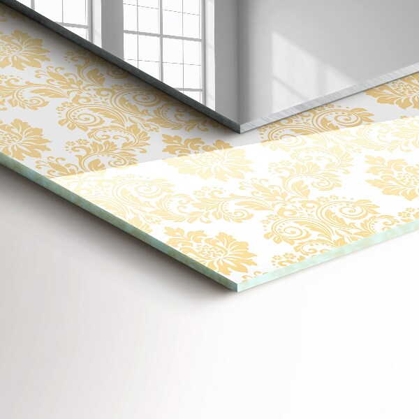 Spegel med tryckt ram Gula dekorationer