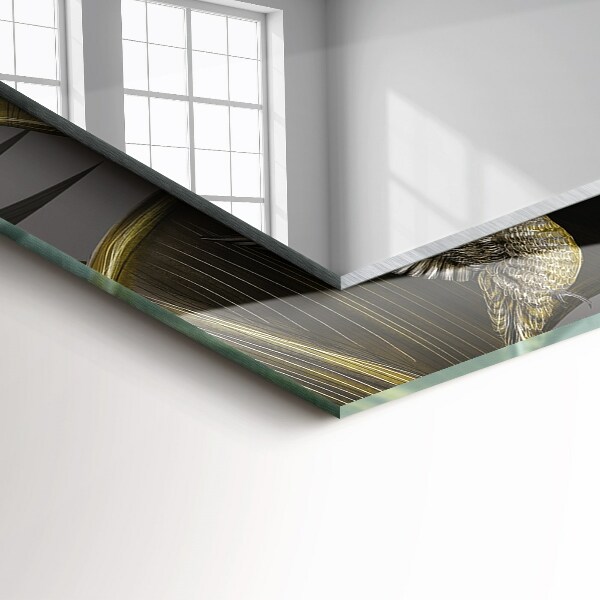 Spegel med tryck Blommor och kolibrier